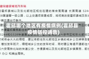 霍邱哪个地区有疫情病例(霍邱县疫情防控通告)