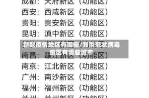 新冠疫情地区有哪些/新型冠状病毒疫区有哪些城市