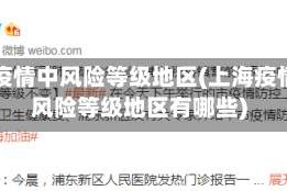 上海疫情中风险等级地区(上海疫情中风险等级地区有哪些)