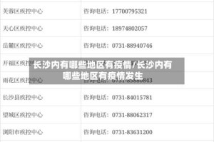 长沙内有哪些地区有疫情/长沙内有哪些地区有疫情发生